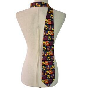 Disney Vintage Tie Winnie the Pooh Honeybees Tigger Red Green Purple Orange